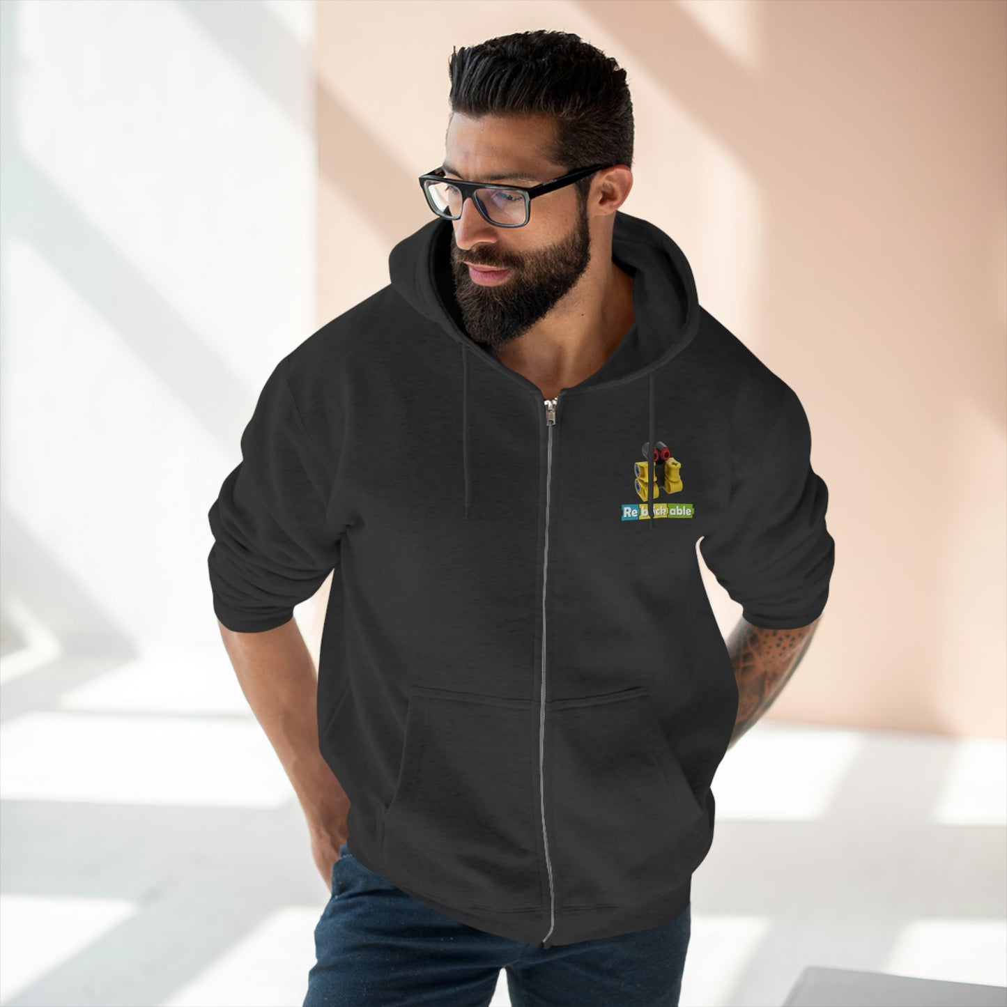 Unisex Premium Full Zip Hoodie (small front logo, shipped from UK)