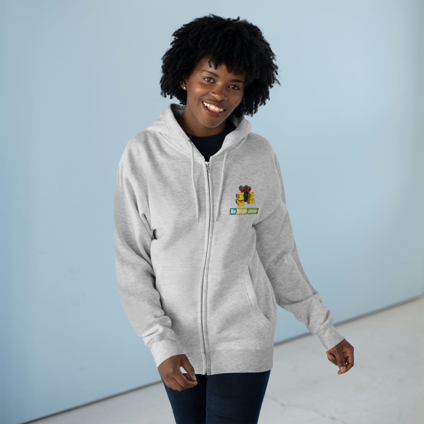 Unisex Premium Full Zip Hoodie (small front logo, shipped from US)